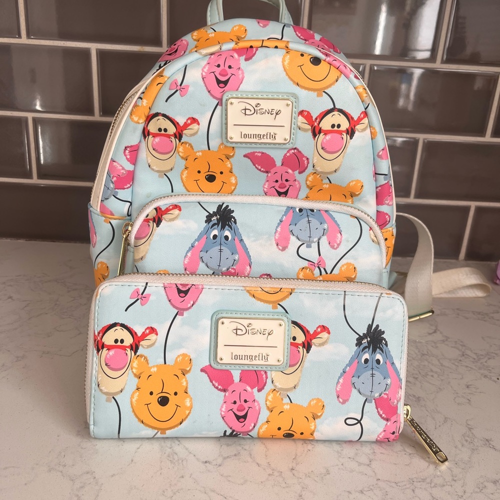 Loungefly Disney Pastel Character Backpack and Wallet